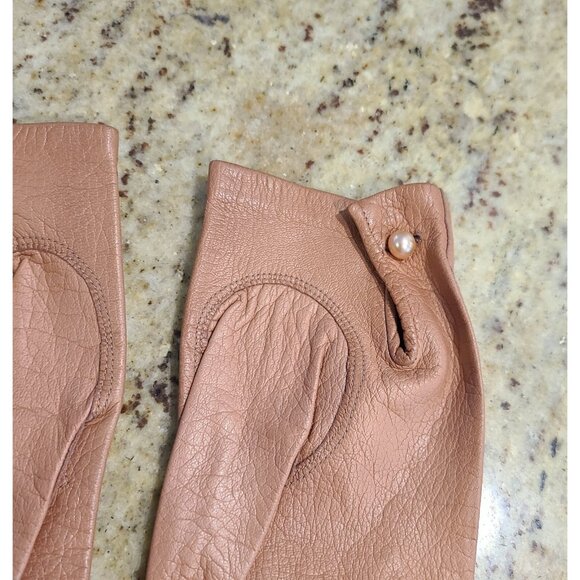 Vintage Mark Cross Gloves Women’s Size S Brown Soft Leather Button Wrist main image 8